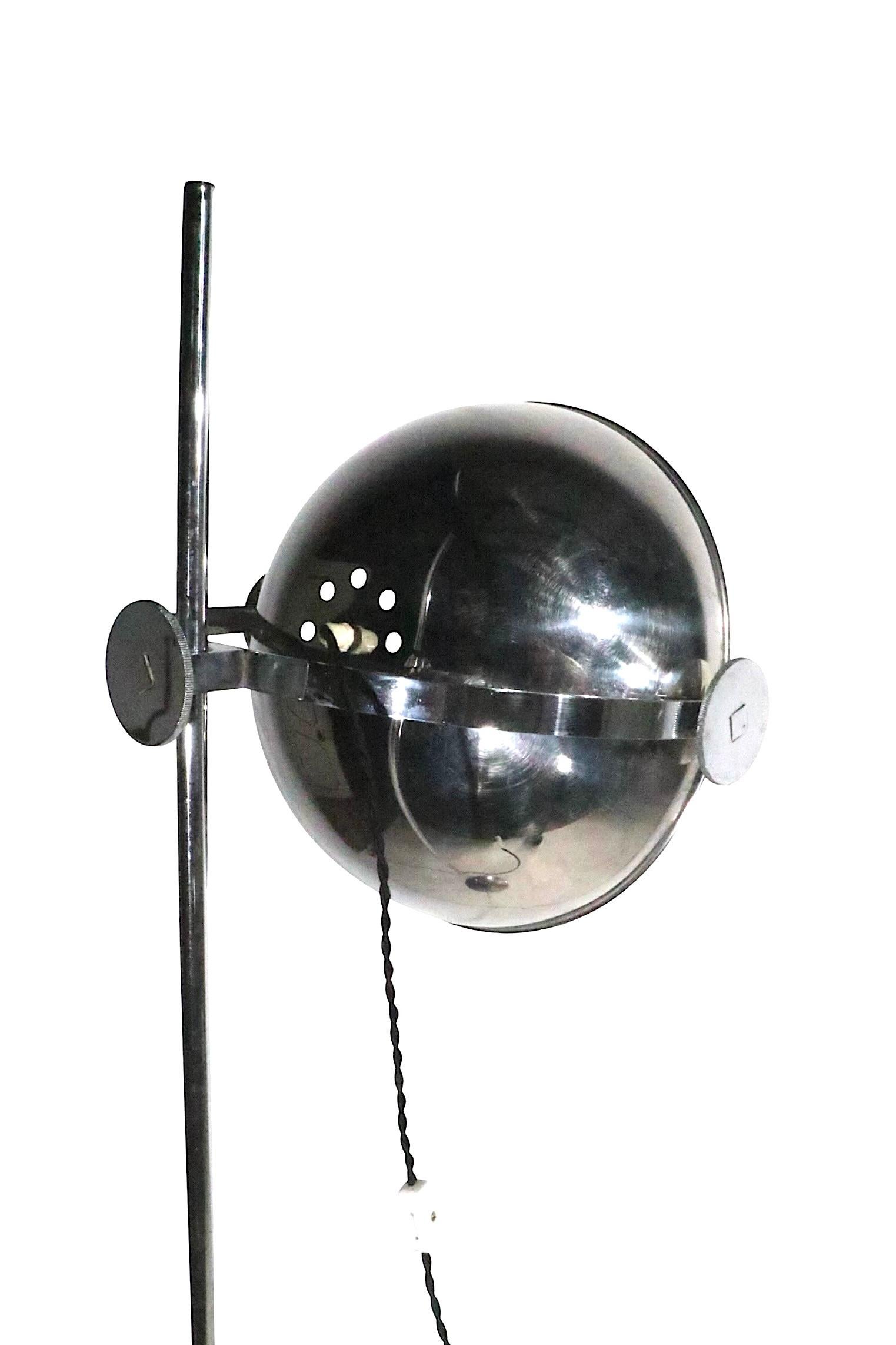 Post Modern Space Age Adjustable Chrome Floor Lamp c. 1960/70's For Sale 4