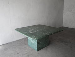 Post Modern Square Green Marble Dining Table