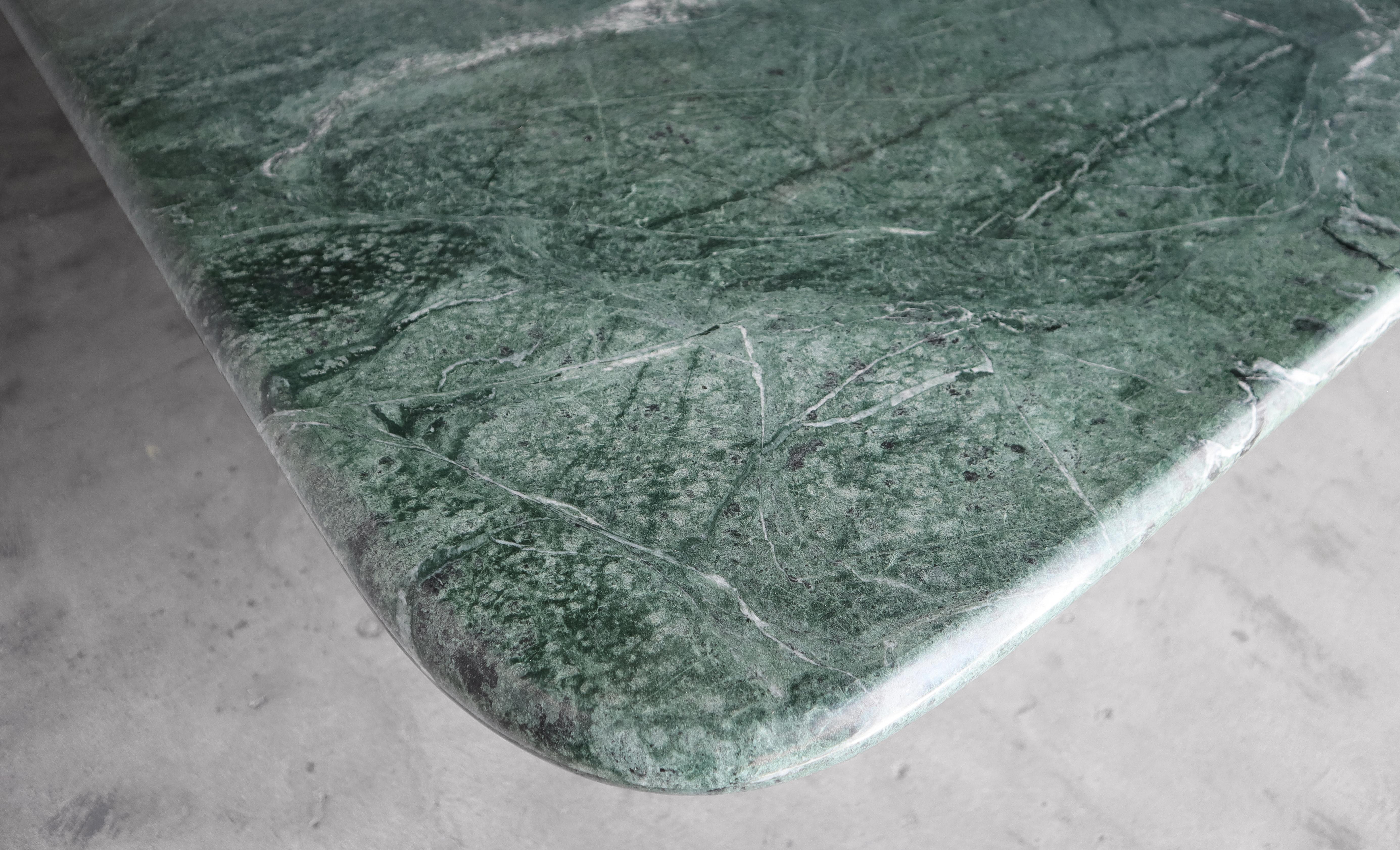 20th Century Post Modern Square Green Marble Dining Table For Sale