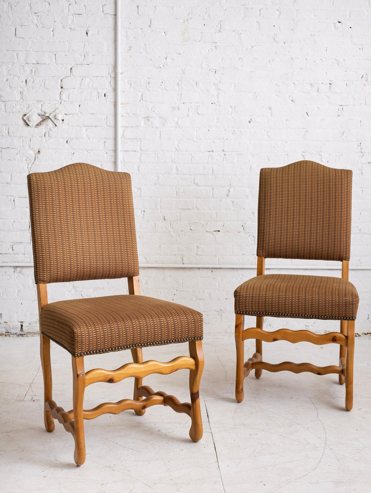 Post-Modern Post Modern 'Squiggle' Form Knotty Pine Dining Chairs - A Set of 4