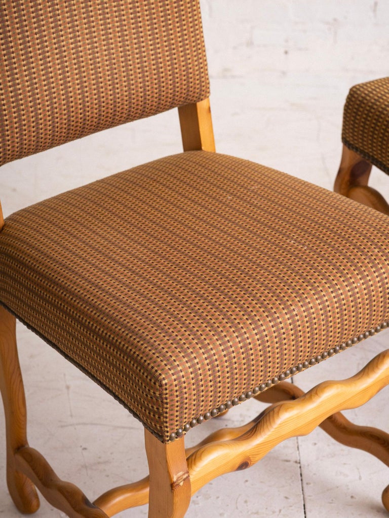 Post Modern 'Squiggle' Form Knotty Pine Dining Chairs A Set of 4 For