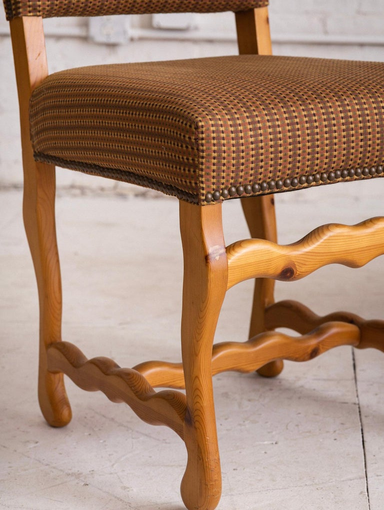 Post Modern 'Squiggle' Form Knotty Pine Dining Chairs A Set of 4 For