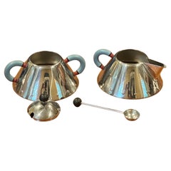 Post-Modern Stainless Steel Cream and Sugar Set by Michael Graves for Alessi
