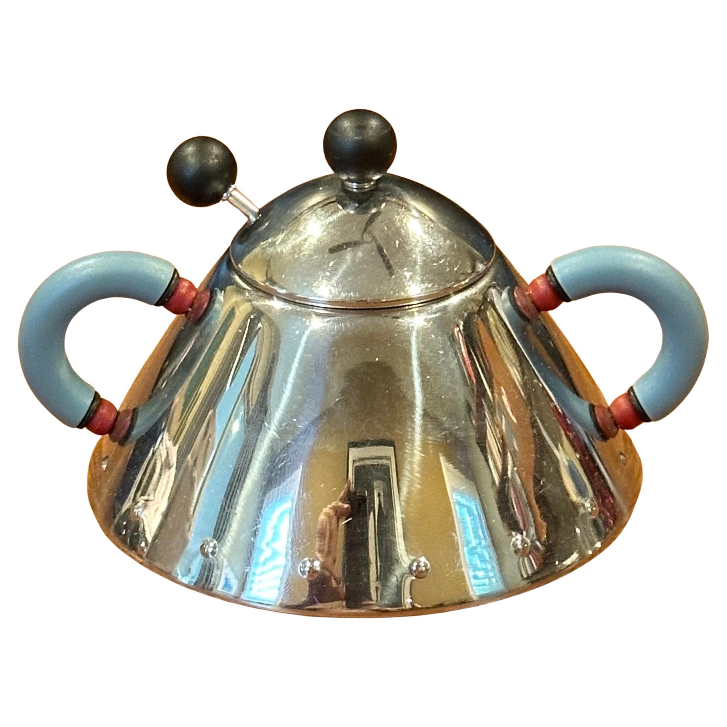 Juego posmoderno de acero inoxidable para nata y azúcar de Michael Graves para Alessi Posmoderno en venta