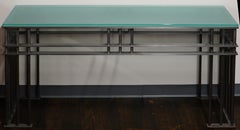 Post-Modern Steel and Glass Console Table in the manner of Jean-Michel Wilmotte