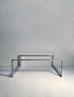 Postmoderner Couchtisch aus Stahl von Leon Rosen für Pace