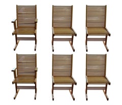 Post Modern Studio Handmade Red Oak Wood Dining Table & 6 Chairs Jerry Mandell