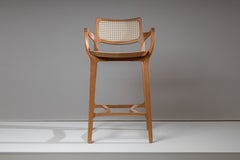 Post Modern Stool in Solid Wood, Uphostery Back and Seat, Counter or Bar Height