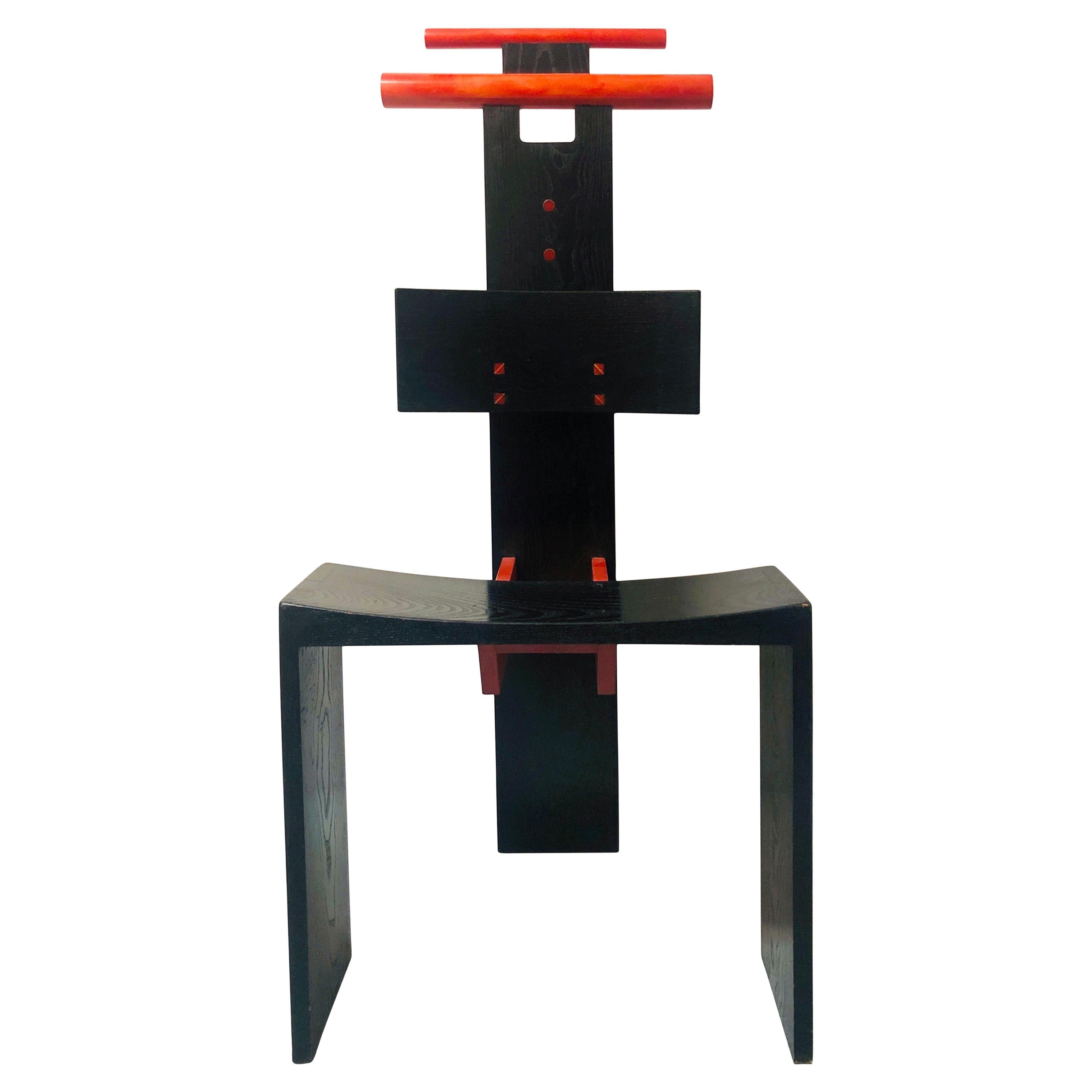 Post Modern Studio Chair Sculpture Valet in Ebonized Oak For Sale