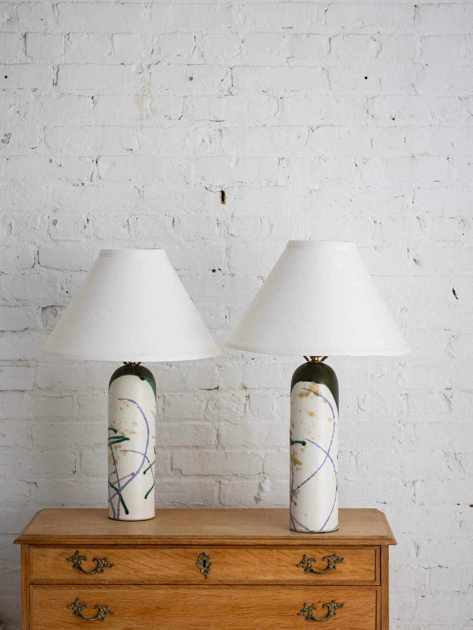 Late 20th Century Post Modern Studio Pottery Ceramic Lamp For Sale