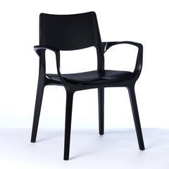 Post-Modern Style Aurora Chair in Sculpted Black Ebonized Solid Wood