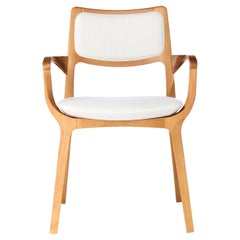 Post-Modern Style Aurora Chair in Sculpted Solid Wood and Upholstery