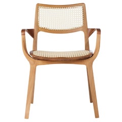Post-Modern Style Aurora Chair in Solid Wood with Caning Back and Cane Seat