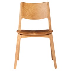 Post-Modern Style Aurora Sculpted Chair in Natural Finish No Arms, Solid Seat