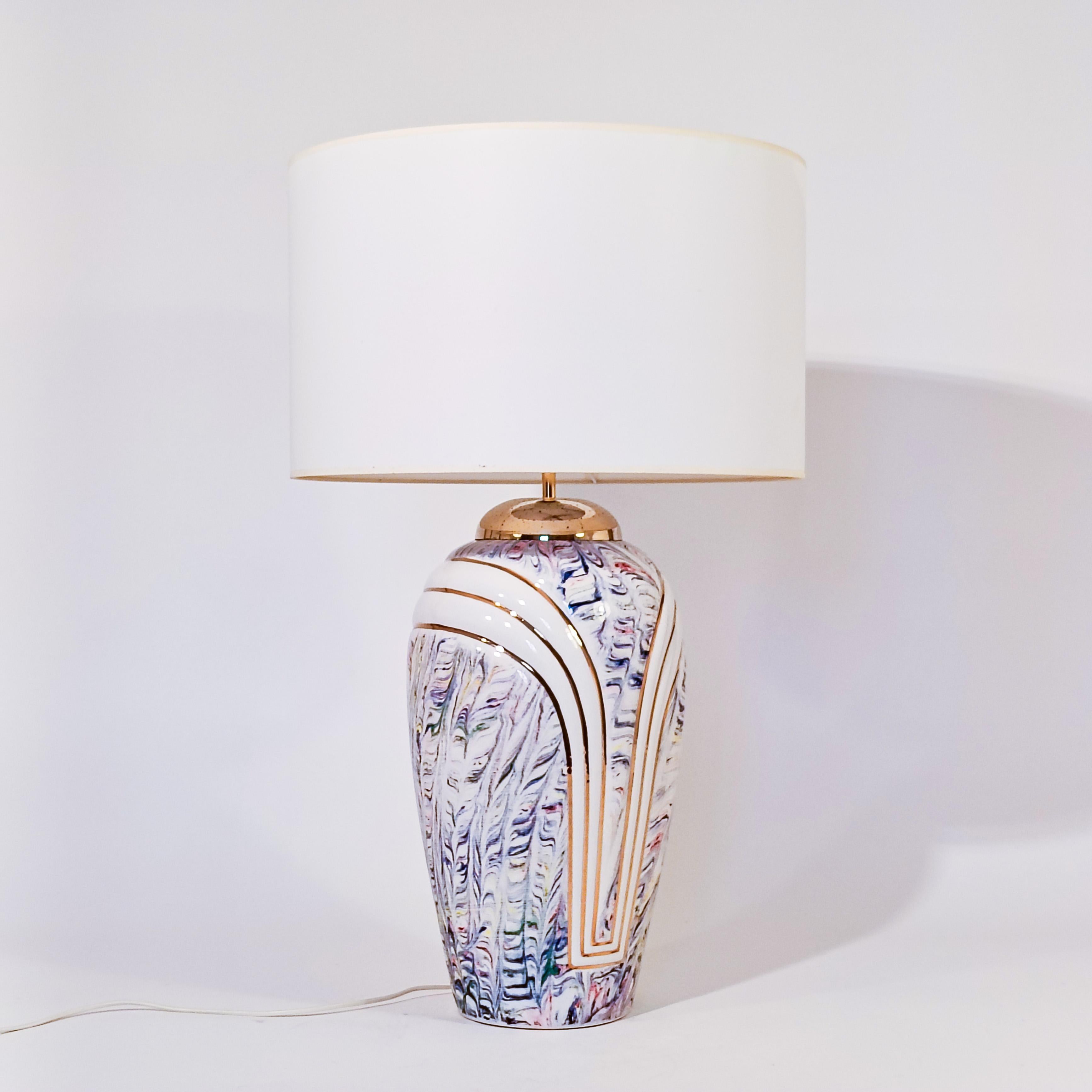 Post-Modern style. Huge multicolor ceramic table lamp, Italy, 1980s For Sale 6