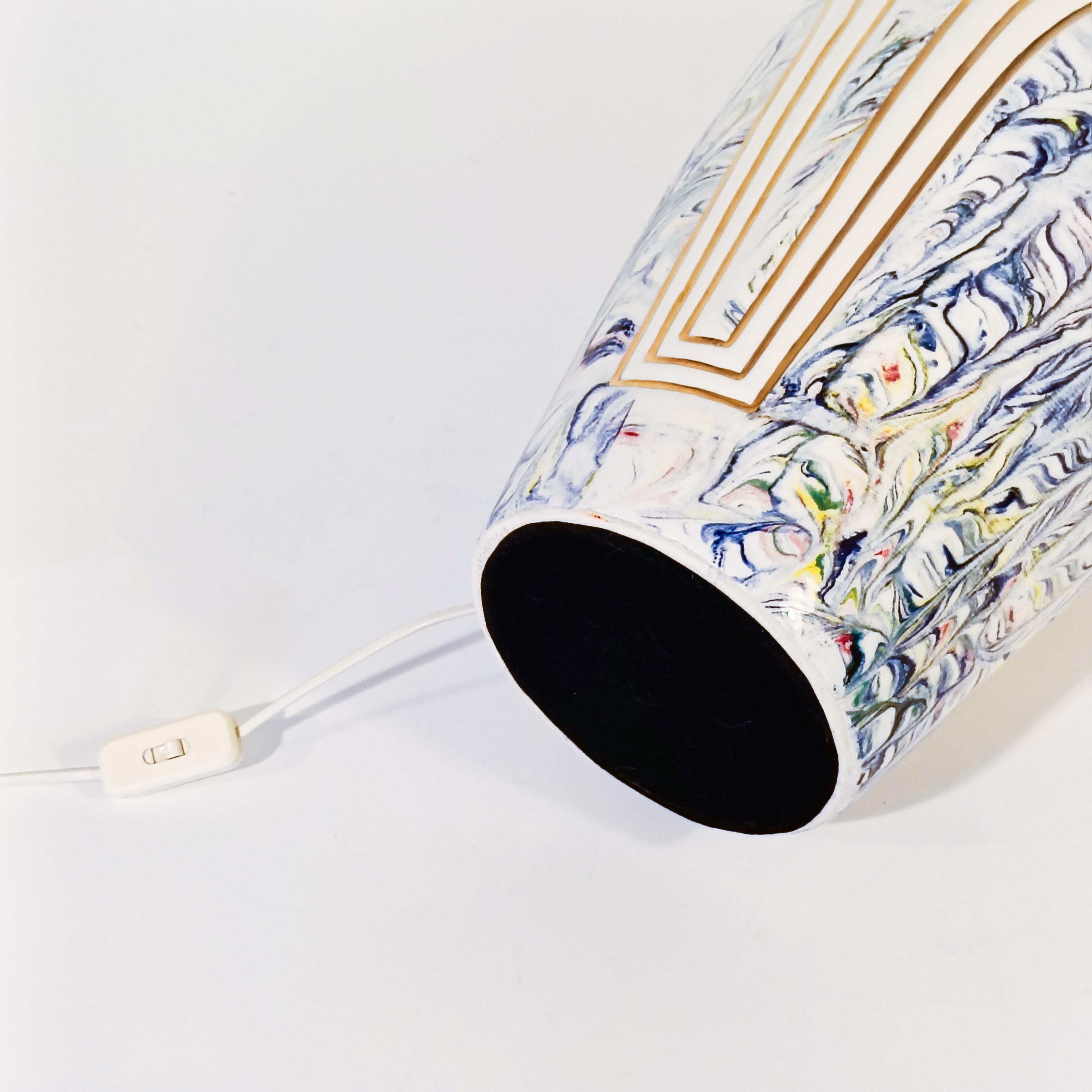 Post-Modern style. Huge multicolor ceramic table lamp, Italy, 1980s For Sale 7
