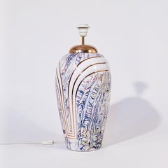 Post-Modern style. Huge multicolor ceramic table lamp, Italy, 1980s