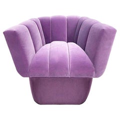 Post Modern Style Lilac Velvet Beirut Accent Chair Handmade and Customizable