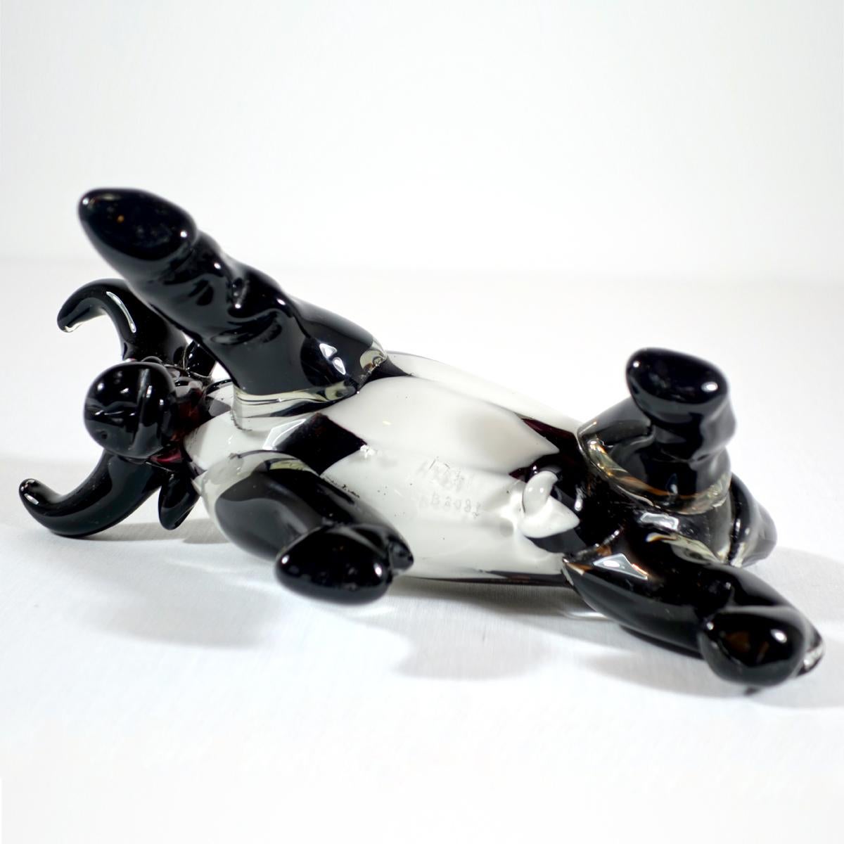 20th Century Postmodern Style Pair of Murano Glass Bulls with Checkered Pattern For Sale