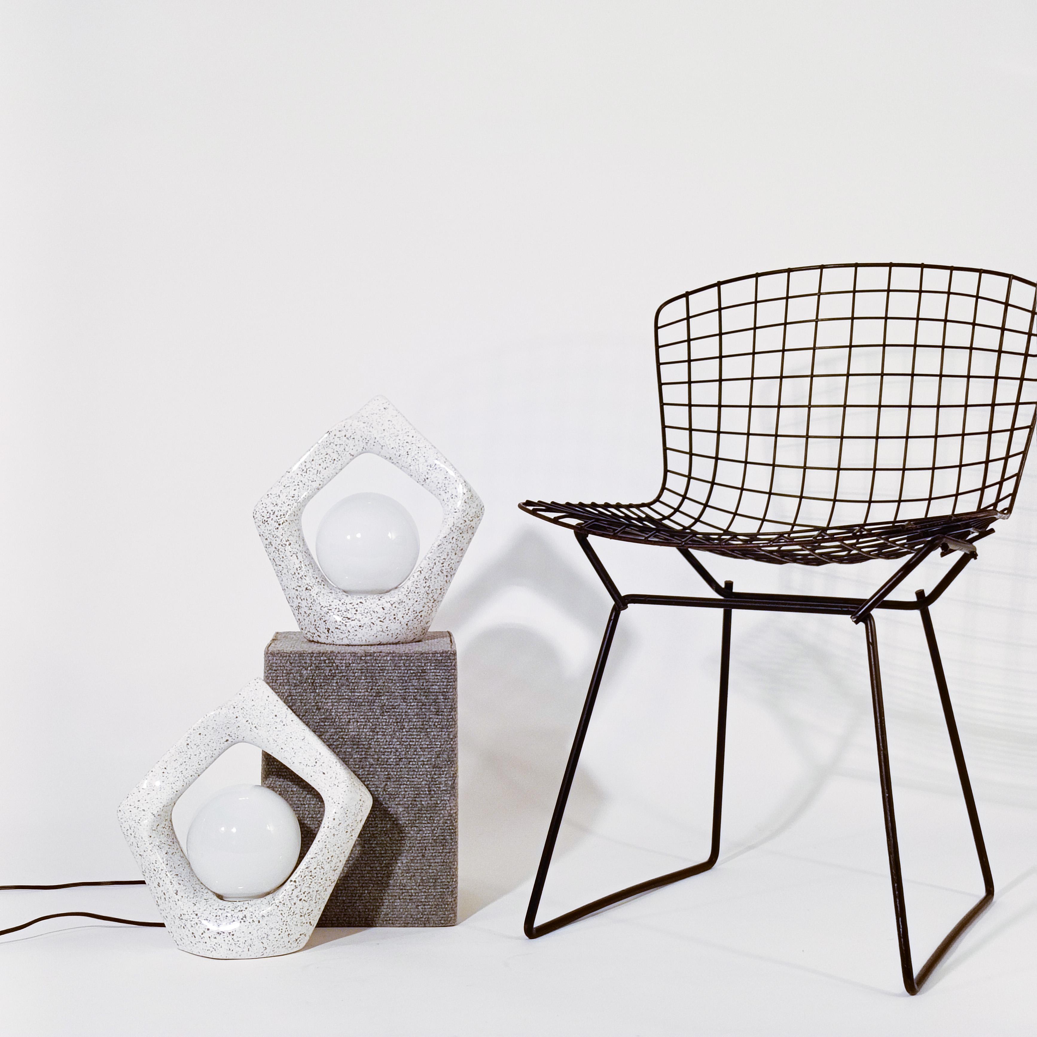 Spanish Post-Modern style. Sculptural ceramic table lamps, Spain, 1980s For Sale