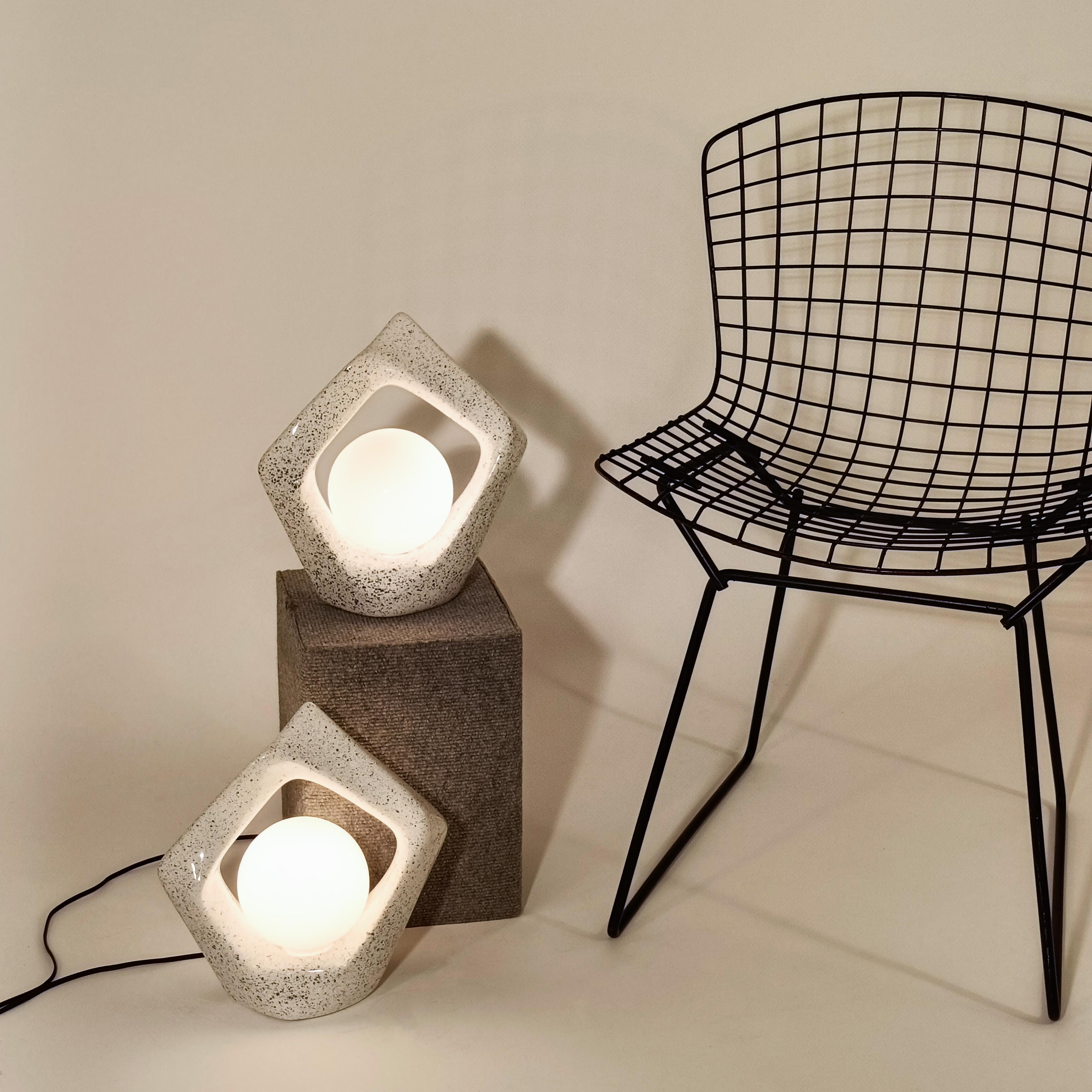 Ceramic Post-Modern style. Sculptural ceramic table lamps, Spain, 1980s For Sale