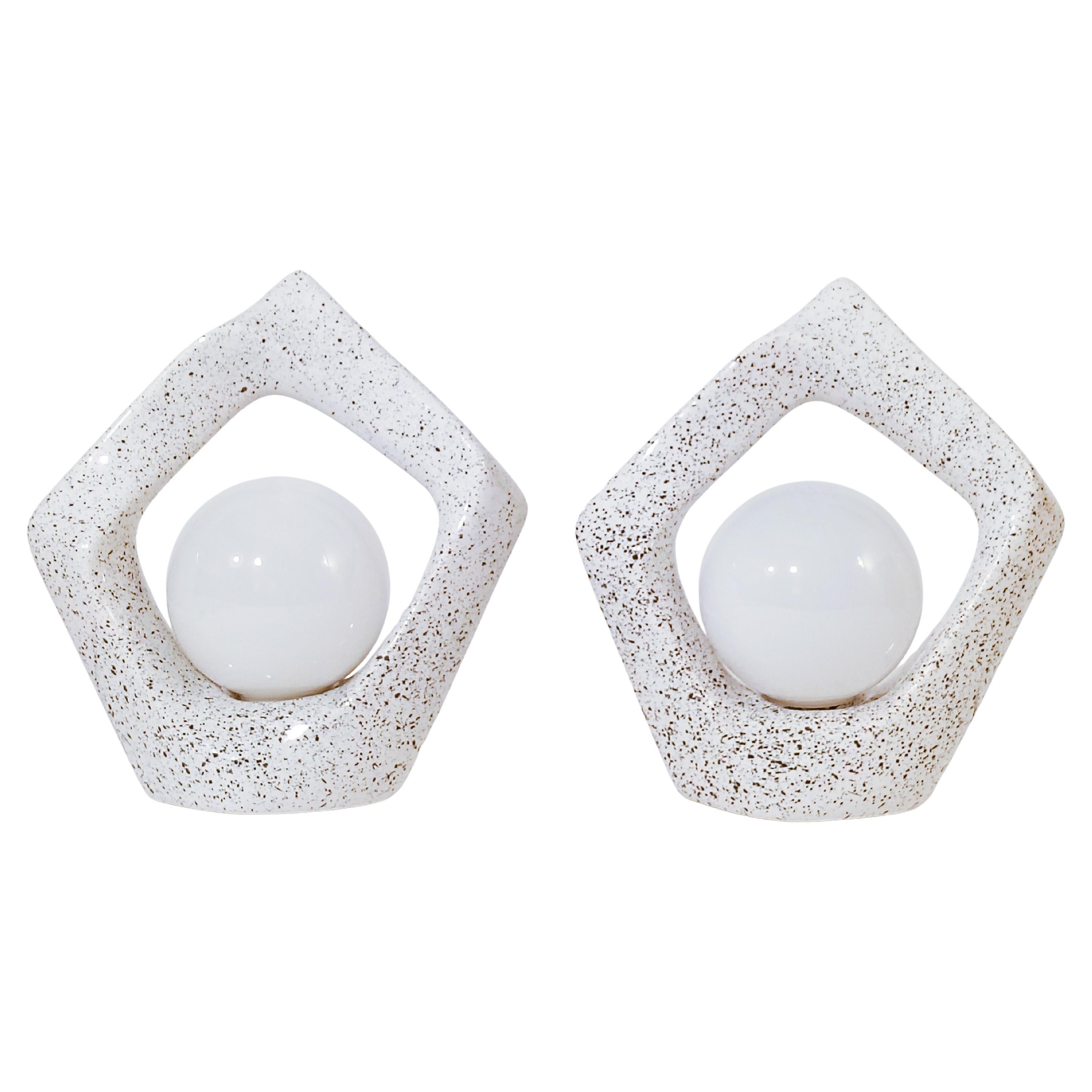 Post-Modern style. Sculptural ceramic table lamps, Spain, 1980s For Sale