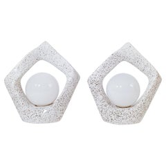 Stile post-moderno. Lampade da tavolo scultoree in ceramica, Spagna, anni '80