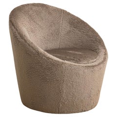 Post Modern Swivel Chair in Holly Hunt 'Mammoth' Mohair Fabric