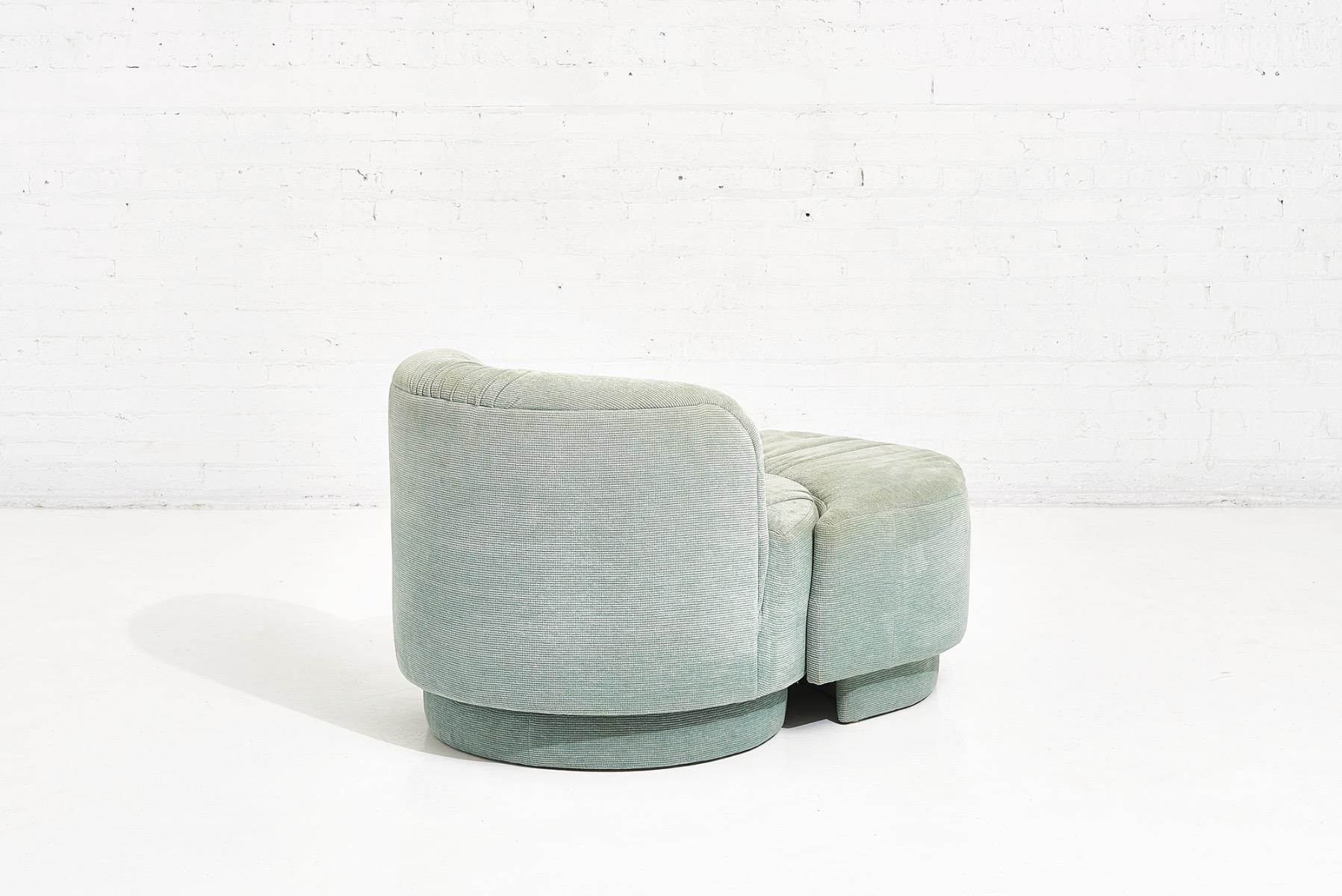 Central American Post Modern Swivel Chair with Pull Up Ottoman, 1980