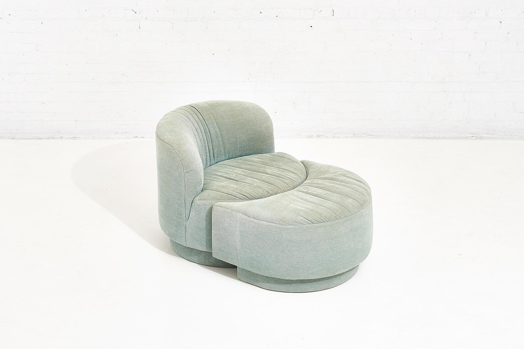 Late 20th Century Post Modern Swivel Chair with Pull Up Ottoman, 1980