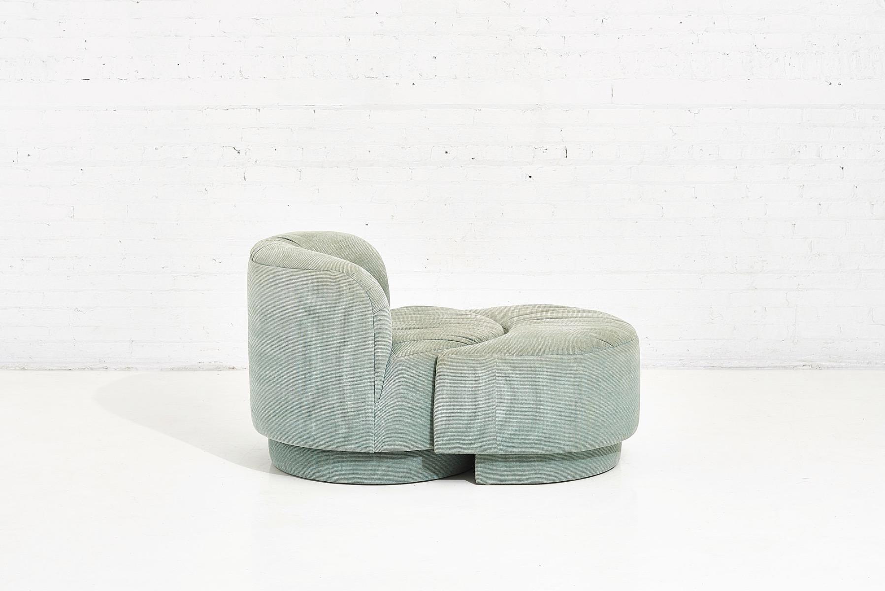 Post Modern Swivel Chair with Pull Up Ottoman, 1980 1