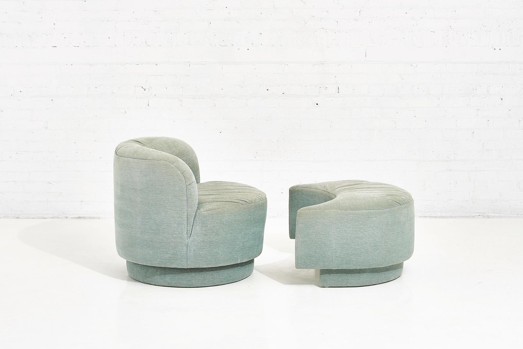 Post Modern Swivel Chair with Pull Up Ottoman, 1980 2