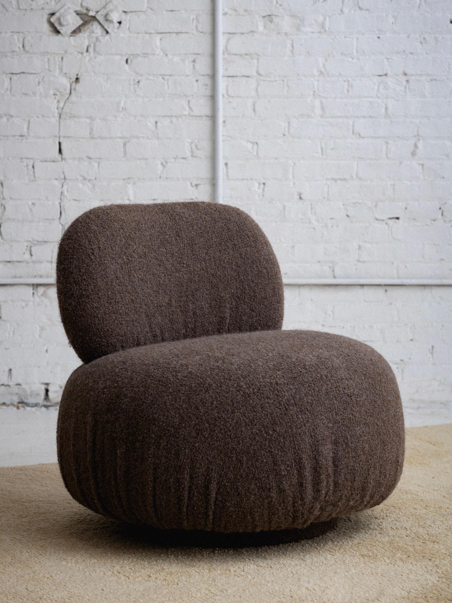 A post modern swivel chair. 