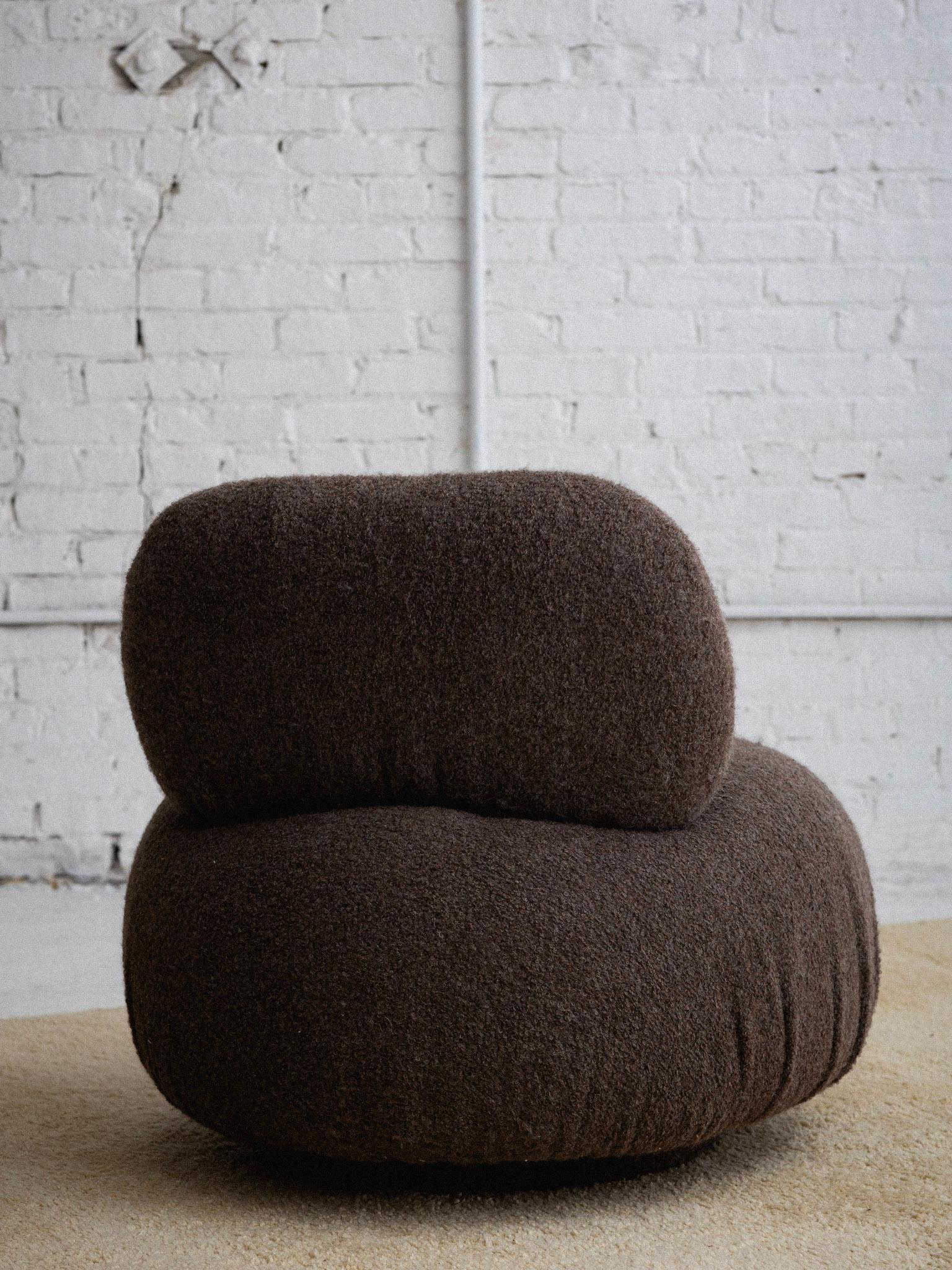 American Post Modern Swivel Pouf Chair in the Style of Steve Chase