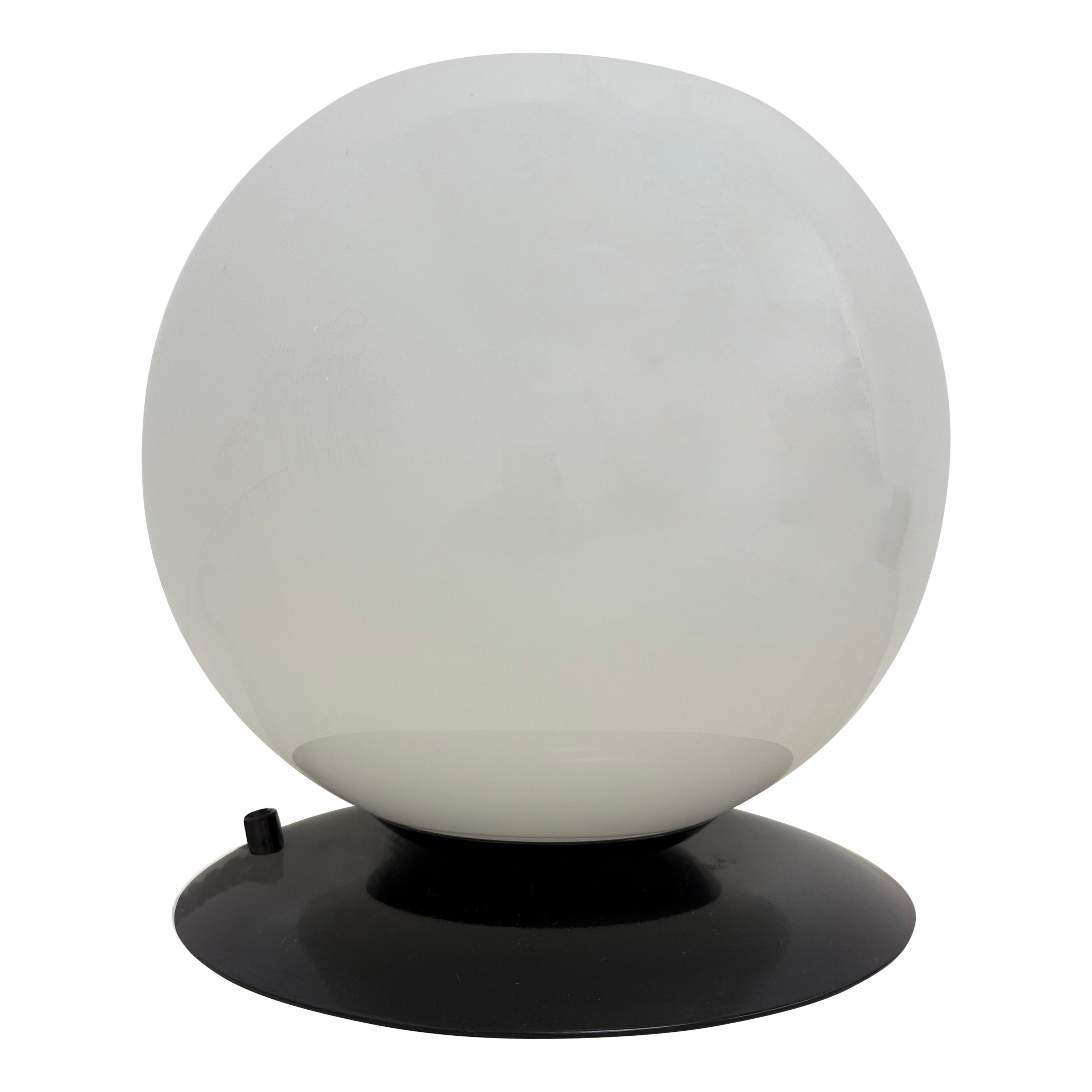 Post modern table lamp glass globe minimalist design , 1980’s For Sale