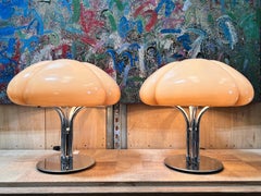 Post-Modern Table Lamps by Gae Aulenti, Chrome & Acrylic, Italy, 1970s