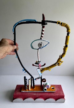 Sculpture de table post-moderne "Couple à la foire" de l'artiste Nathan Kuhn, 1981