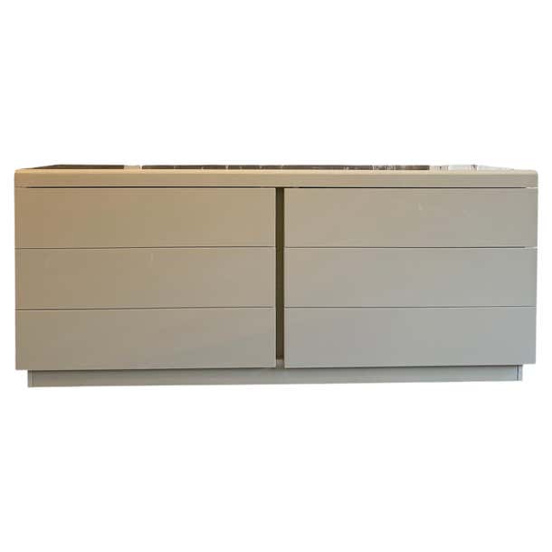 Post modern taupe beige Gloss lacquer 6 Drawer long Dresser Italy For ...