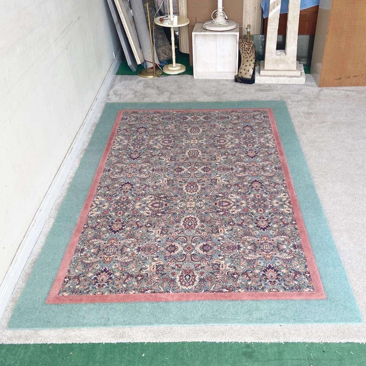 modern teal area rug