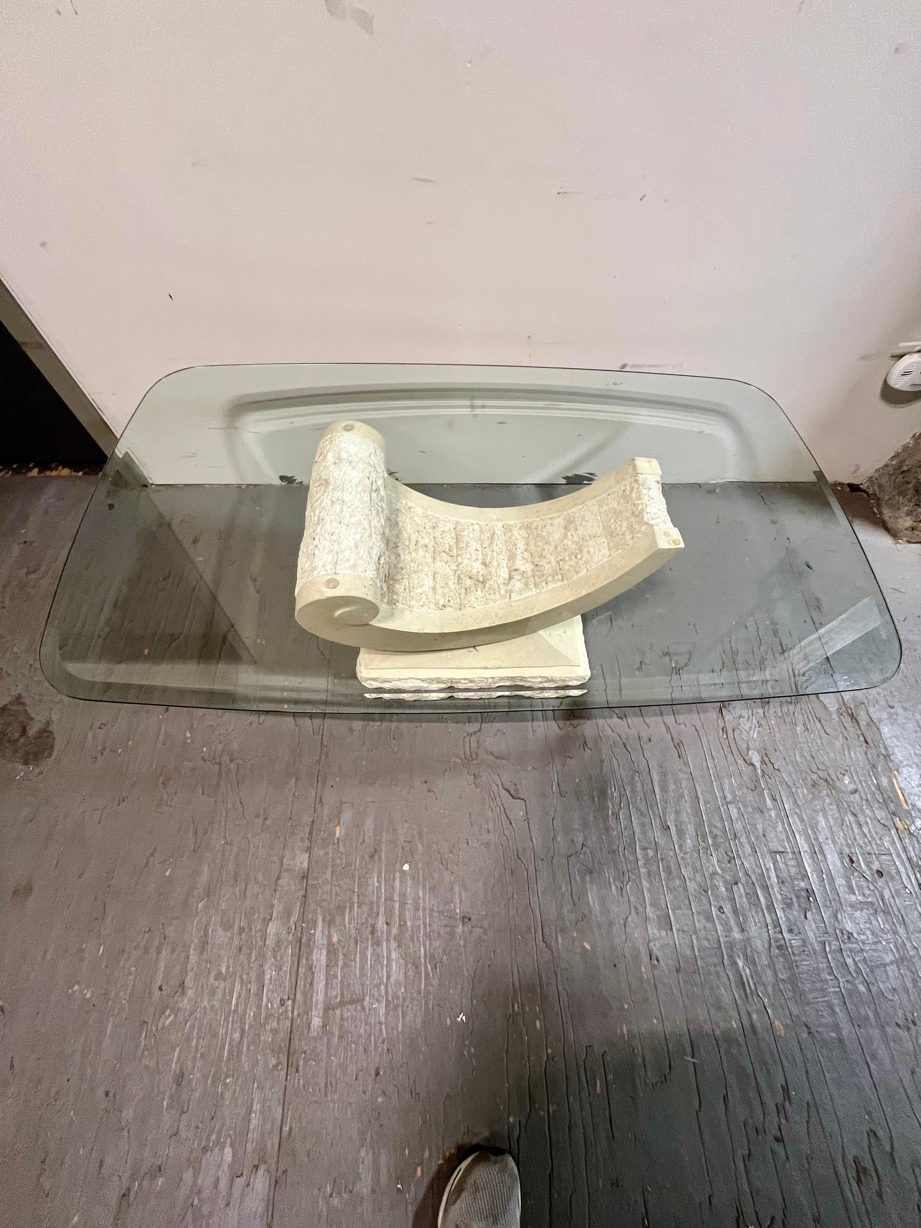 Philippine Post Modern Tessellated Stone Base Coffee Table Magnussen For Sale