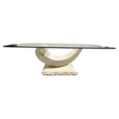 Mesa de centro postmoderna con base de piedra teselada Magnussen