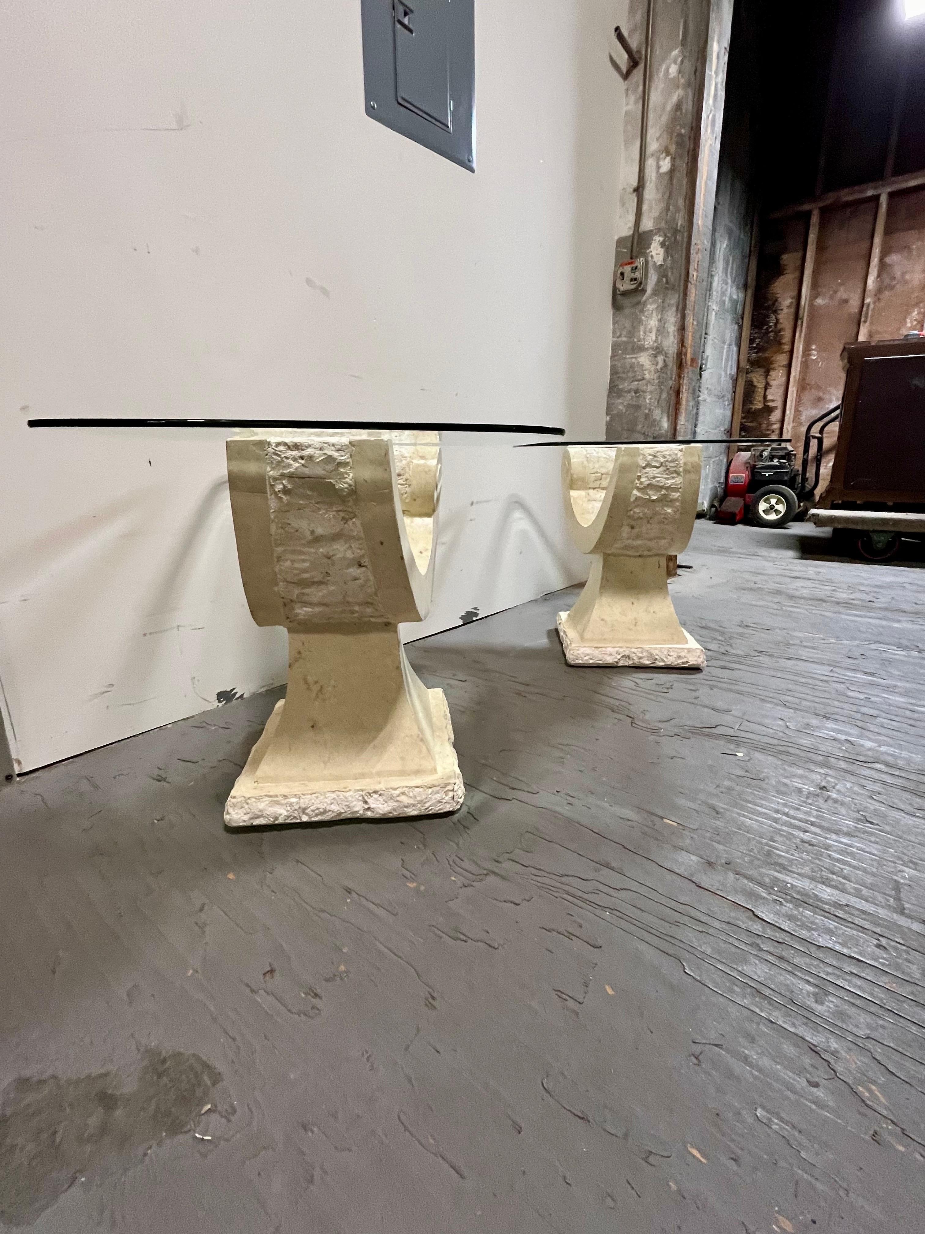 Post-Modern Post Modern Tessellated Stone Base End Tables Magnussen For Sale