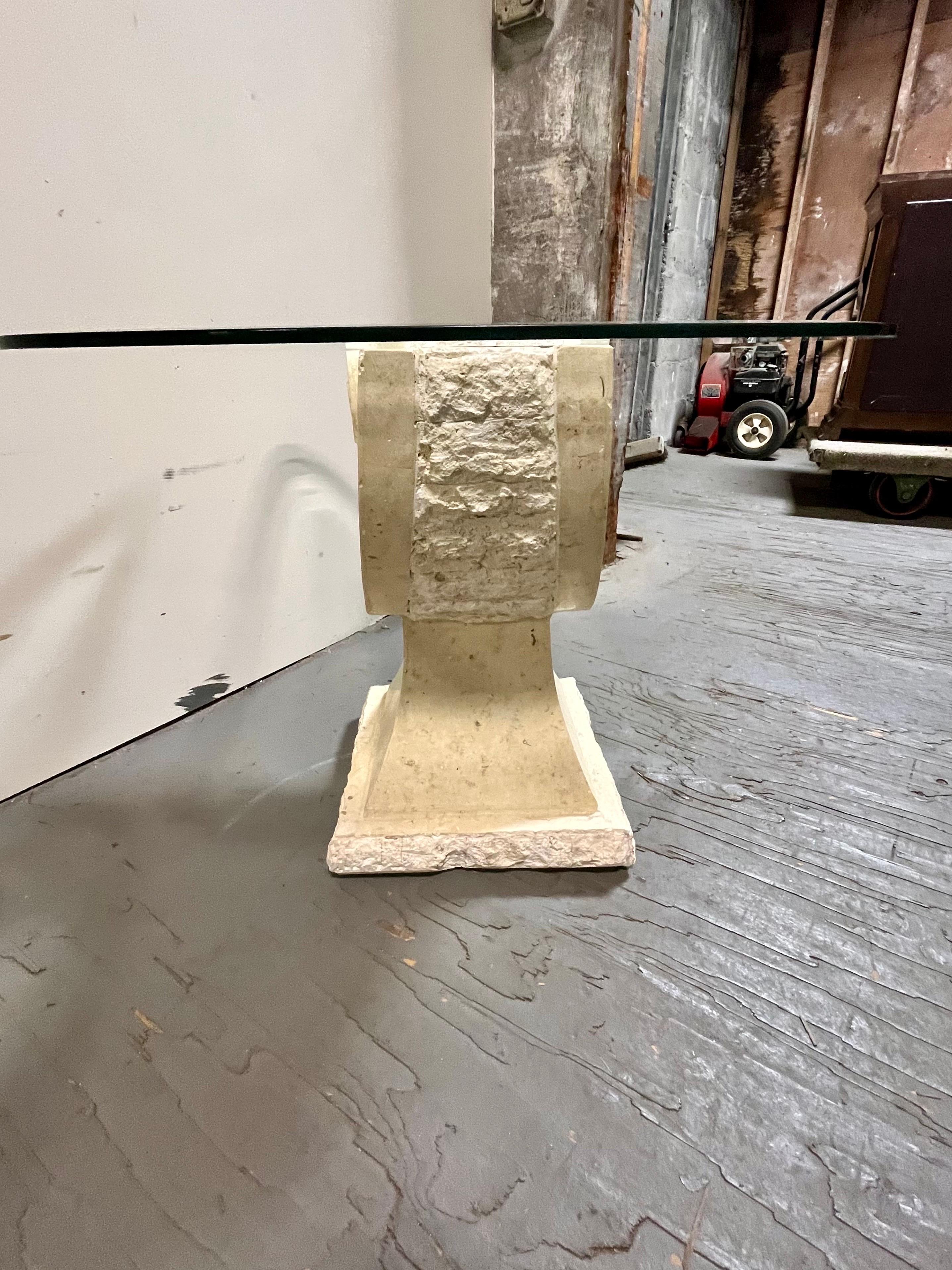Post Modern Tessellated Stone Base End Tables Magnussen In Good Condition For Sale In W Allenhurst, NJ