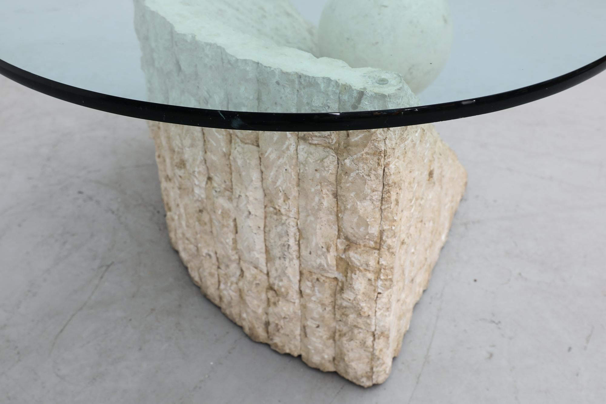 Post-Modern Tessellated Stone Coffee Table with Glass by Magnussen Ponte, 1995 For Sale 12