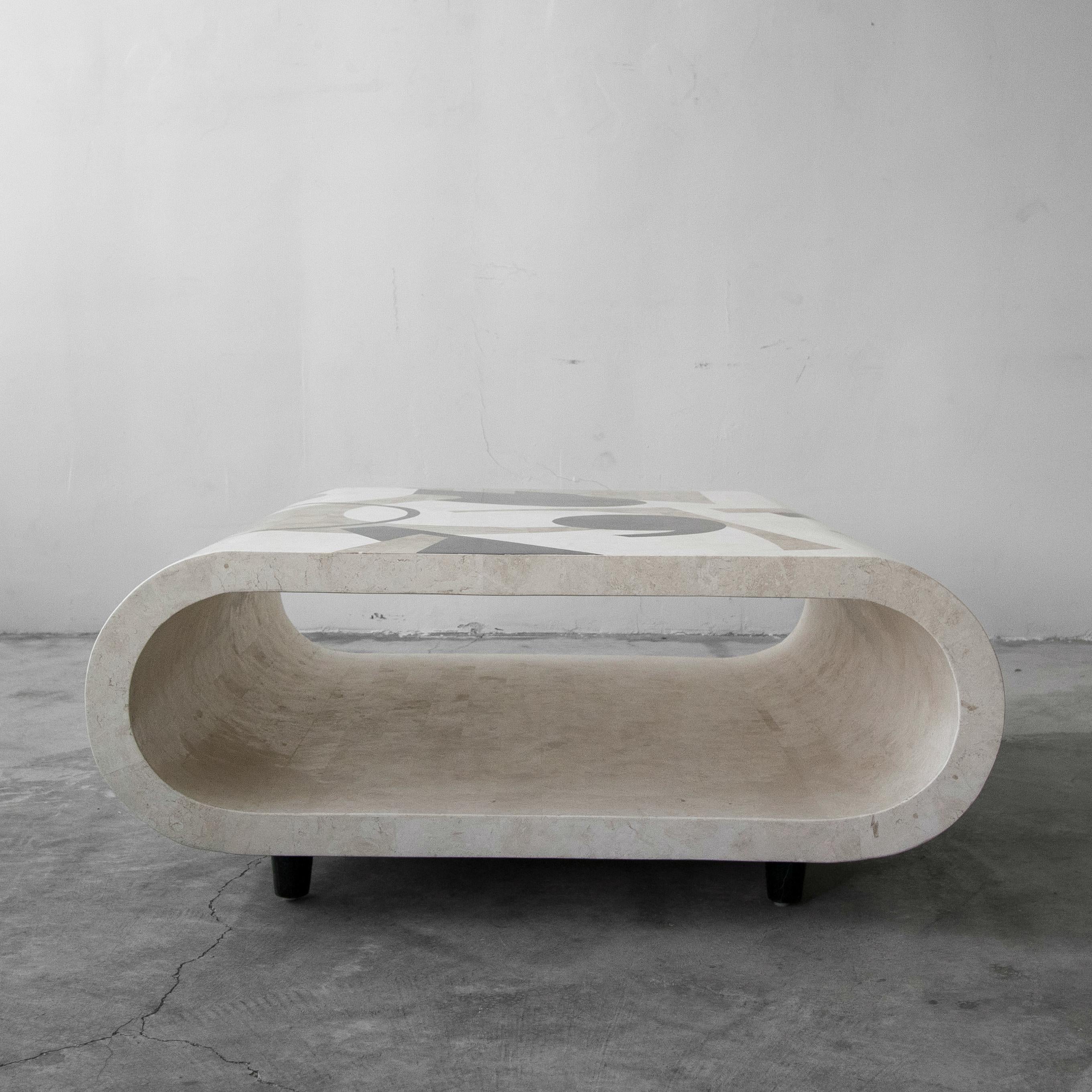 Post-Modern Postmodern Tessellated Stone Coffee Table