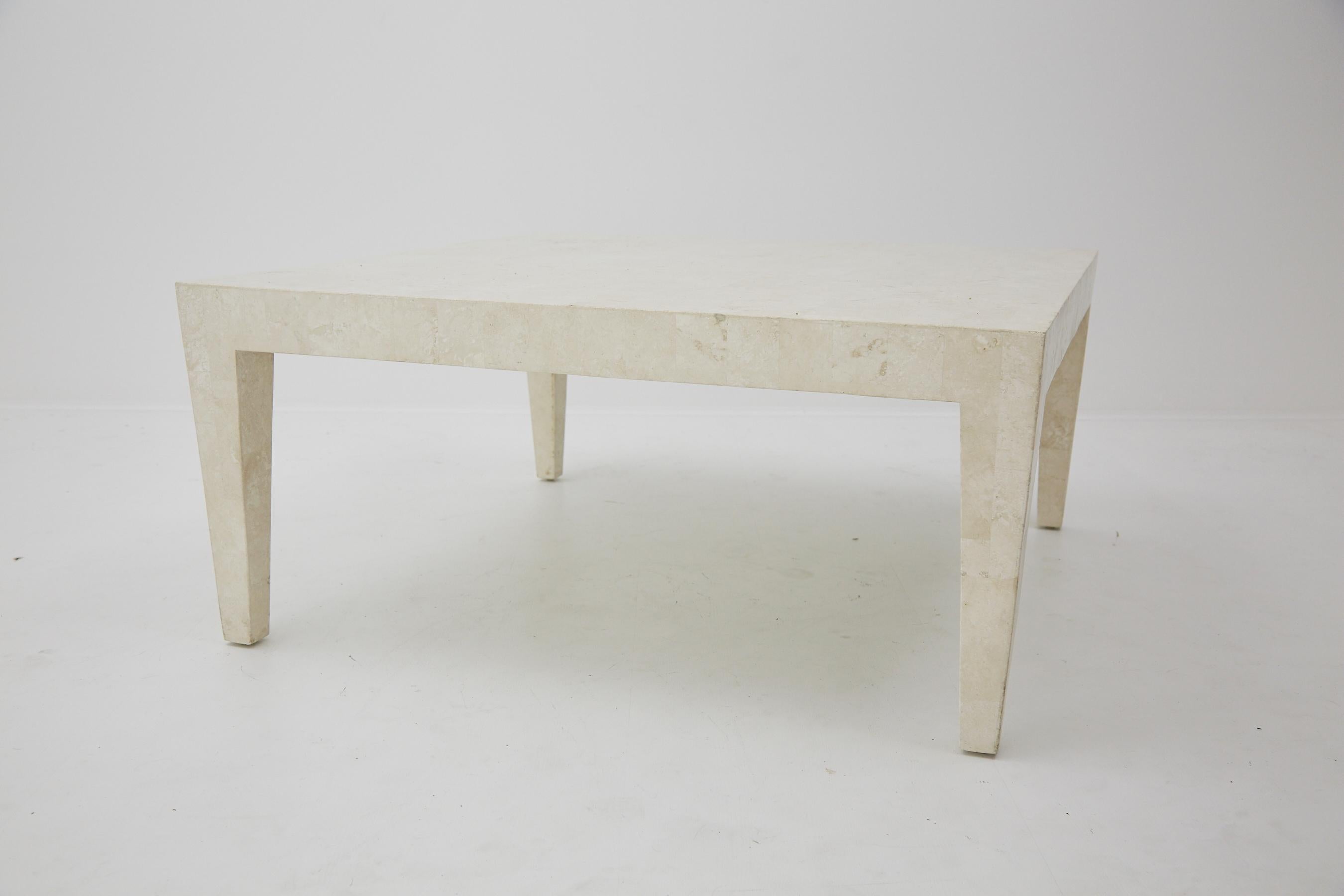 Post-Modern Post Modern Tessellated Stone Cube Square Coffee Table, 1990s For Sale