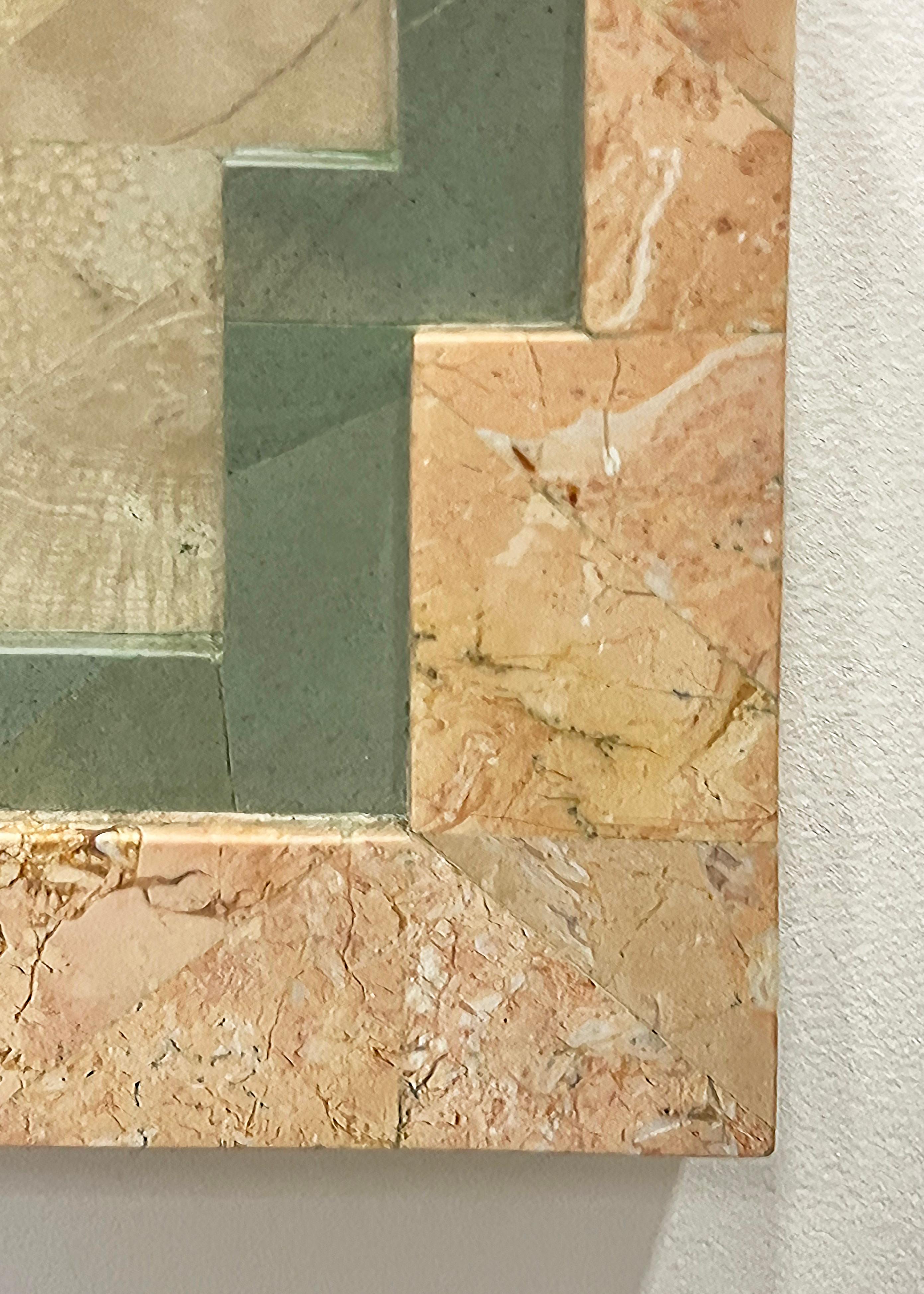 Post-modern Tessellated Stone Mirror, Maitland Smith Attributed For Sale 1