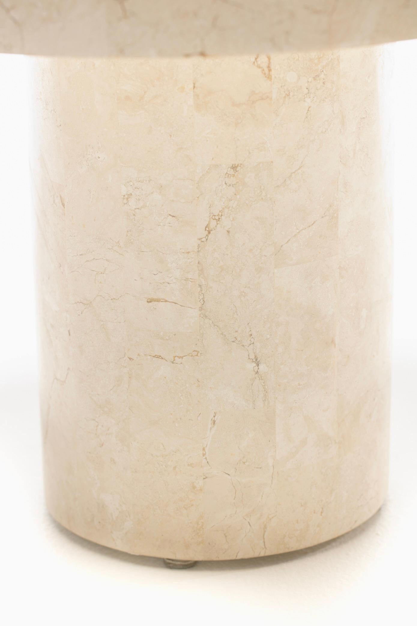 Post Modern Tessellated Travertine Side Table c. 1980 For Sale 4