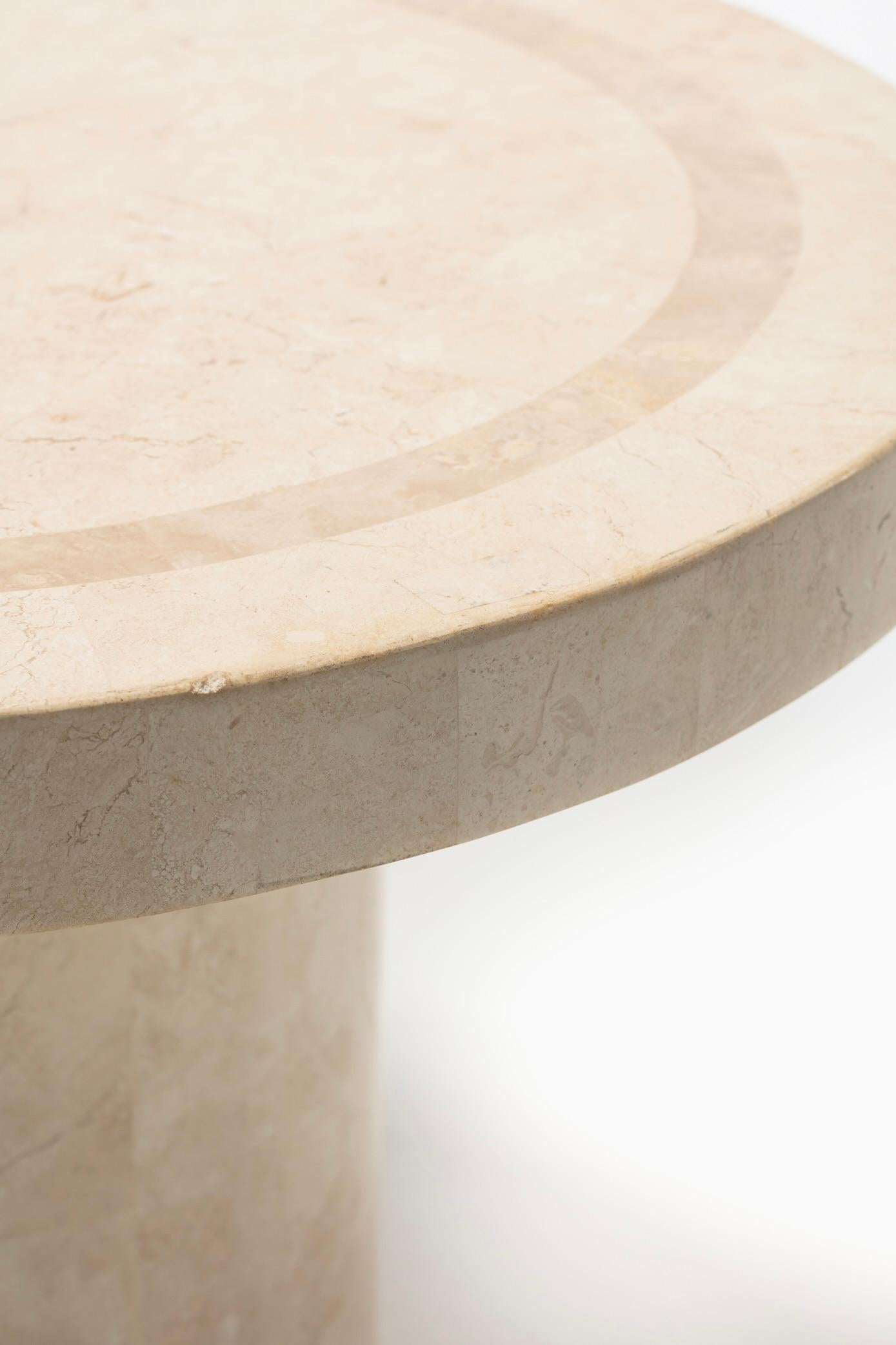 Post Modern Tessellated Travertine Side Table c. 1980 For Sale 5