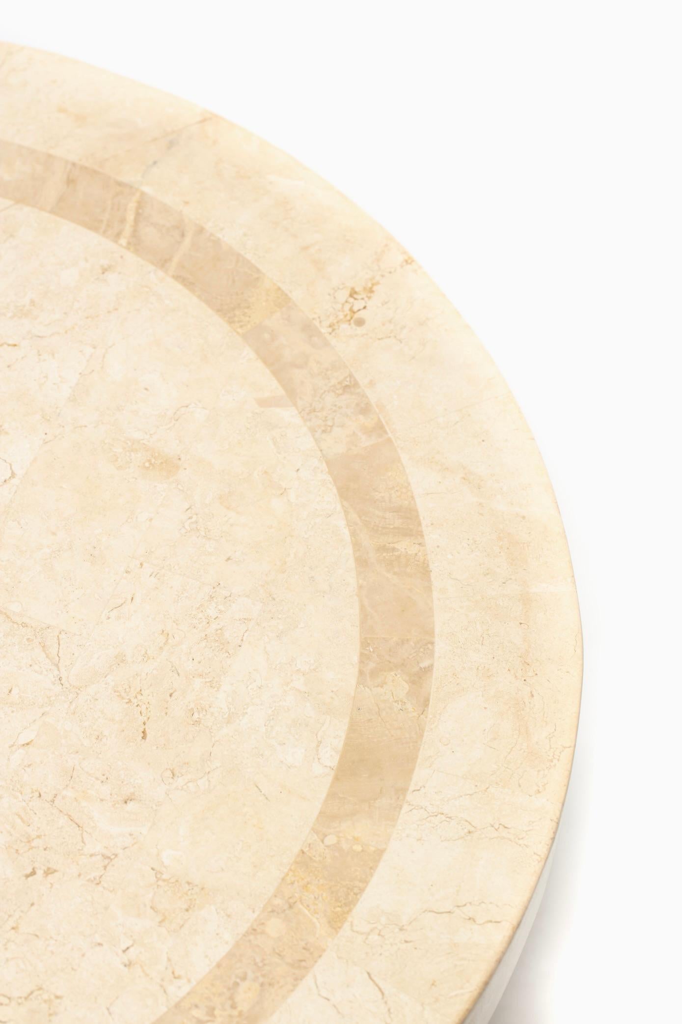 Late 20th Century Post Modern Tessellated Travertine Side Table c. 1980 For Sale